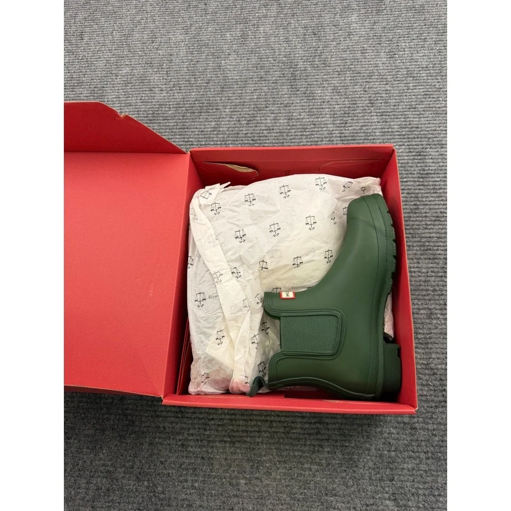 Hunter Original Chelsea Low Rain Boot Women's Size 7 Waterproof Green New In Box